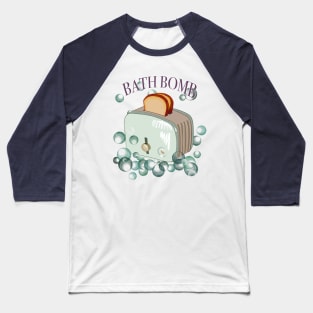 Retro inscription "Bath bomb" Baseball T-Shirt